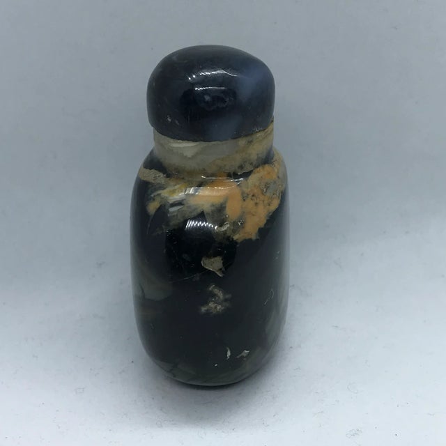 1970s Vintage Black Stone Snuff Bottle For Sale - Image 5 of 12