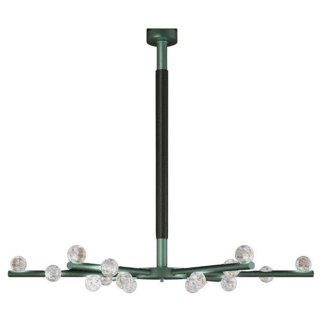 Contemporary Demetra Freedom Green Metal Chandelier by Alabastro Italiano For Sale - Image 3 of 3