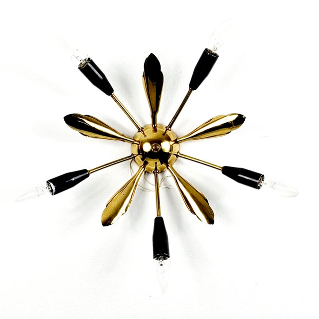 Metal Mid-Century Modern Ceiling Light, Italy, 1950s For Sale - Image 7 of 18