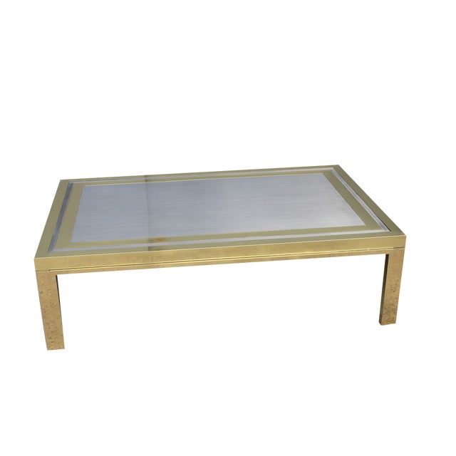 Large French Brass Table from Maison Mercier Freres, 1970s For Sale