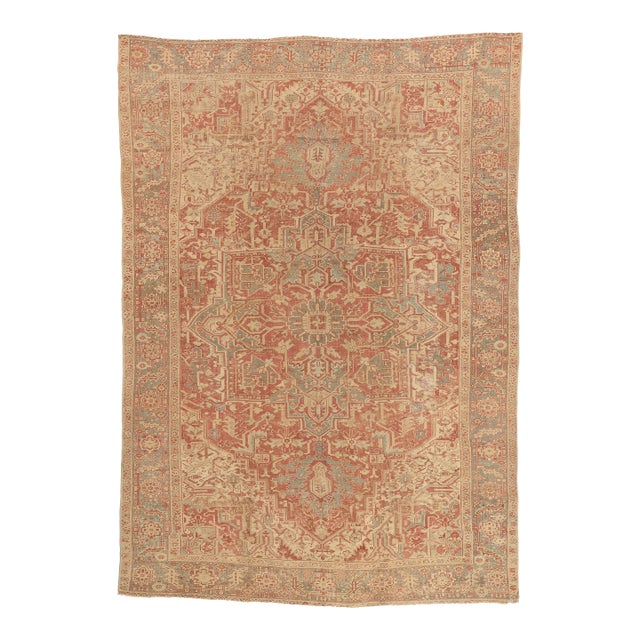 Antique Persian Heriz Rug, 08'05 X 12'01 For Sale