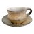 1980s Handmade Ceramic Coffee Cup and Saucer Set, Wabi Sabi Studio Pottery Mug, Earthy For Sale