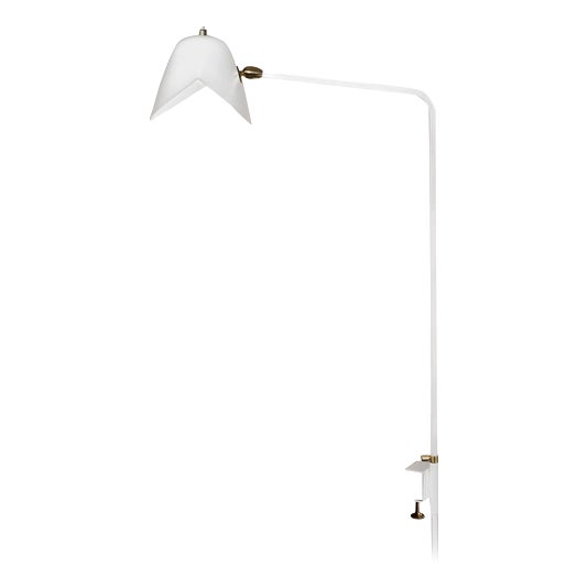 Mid-Century Modern White Simple Stapled Table Lamp by Serge Mouille For Sale