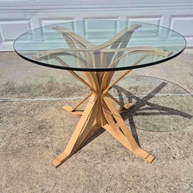 1993 Frank Gehry for Knoll Bentwood Maple “Face Off” Dining Table & 2 “Hat Trick” Dining Chairs - Set of 3 For Sale - Image 9 of 13