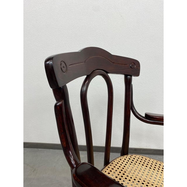 Office Chair with Rattan Seat from Thonet, 1890s For Sale - Image 3 of 15