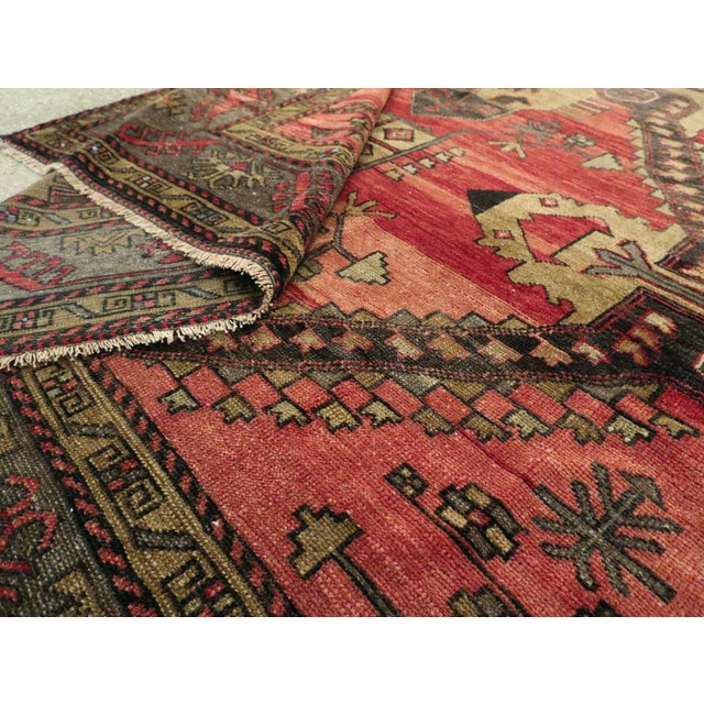 Mid-20th Century Handmade Turkish Tribal Room Size Accent Rug For Sale - Image 10 of 10