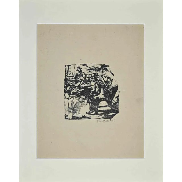 Historical Scene is an original print realized by Mino Maccari in the Mid-20th Century. Beautiful black and white woodcut...