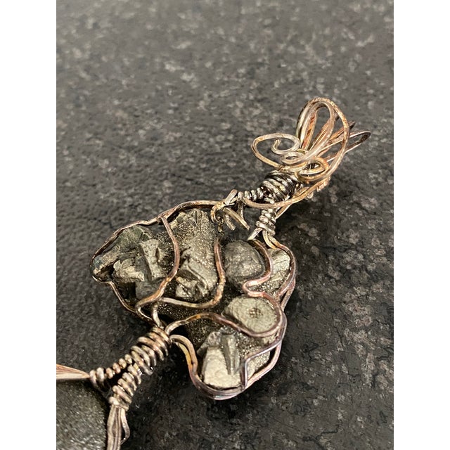 Raw Iron Pyrite Wrapped Pendant in Original Presentation Gift Box For Sale - Image 18 of 18