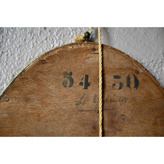 Beige Large Le Gracieux Oval Patinated Mirror, 1940s For Sale - Image 8 of 9