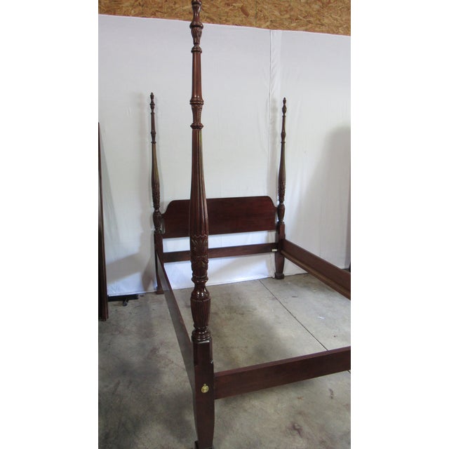 Item: Thomasville Queen Bed Details: Cherry Great Designer Look/Quality Piece Poster Bed Nice Carvings Signed Thomasville...
