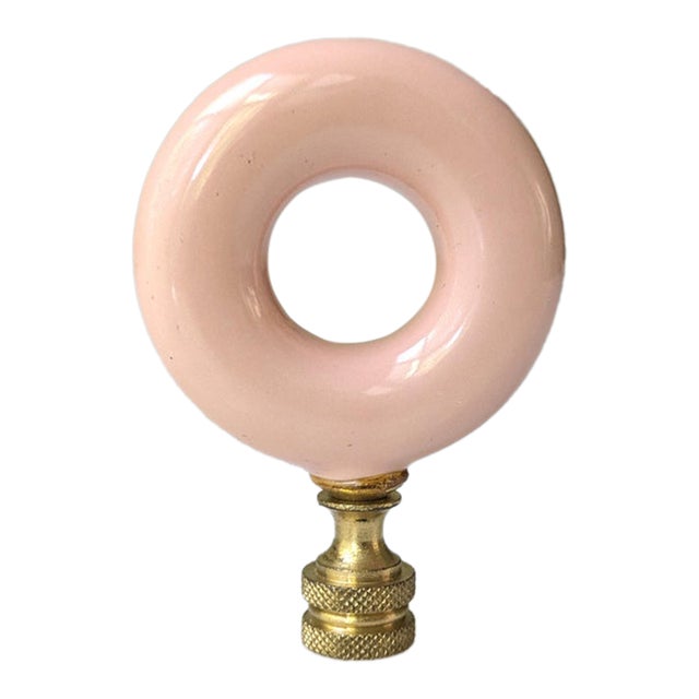 Vintage Glass & Brass Lamp Shade Finial Lampshade Topper For Sale
