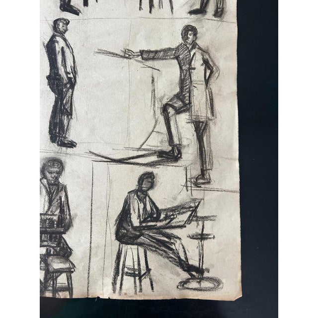 Unknow, Untitled, 1924, Charcoal on Paper, Set of 3 For Sale - Image 12 of 17