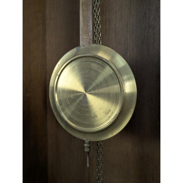 Brown Grandfather Clock with Chimes For Sale - Image 8 of 10