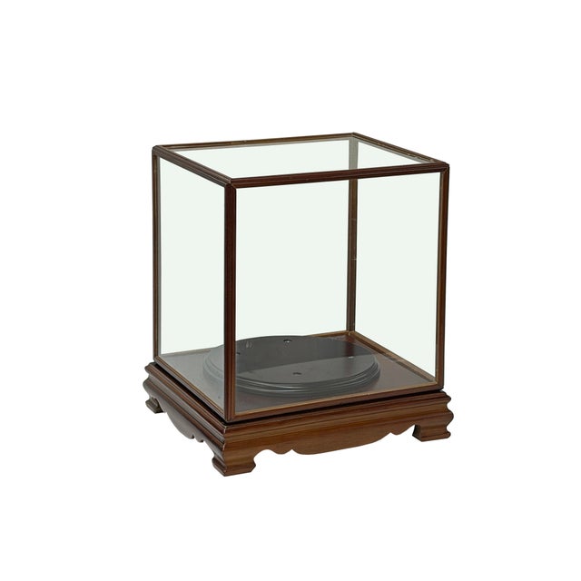 Enhance your home decor or showcase your treasured collectibles with this exquisite vintage-style wooden glass display...