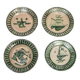 Vietri Plates from Fabbrica Ceramica Avallone, 1930s, Set of 4 For Sale