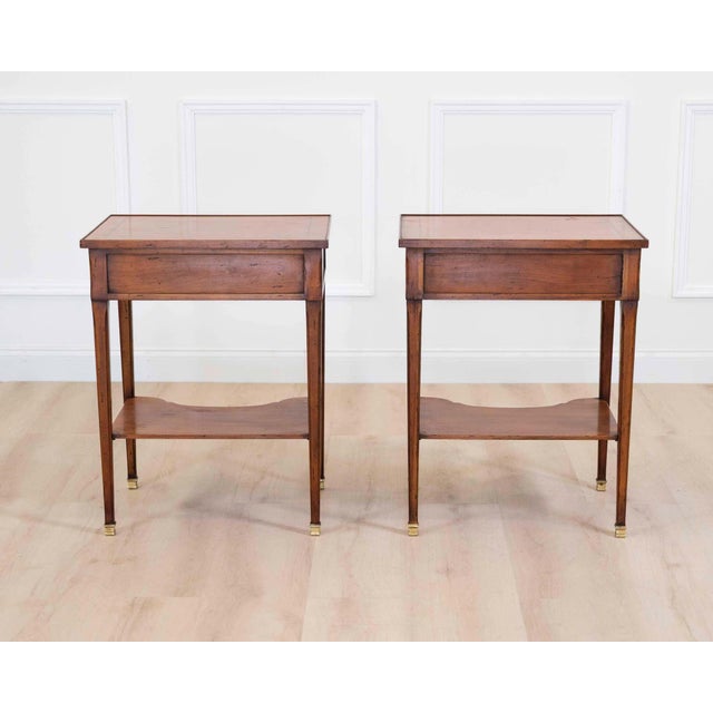 Mid 20th Century Pair of French 20th Century Louis XVI Style Cherrywood Tables For Sale - Image 5 of 10