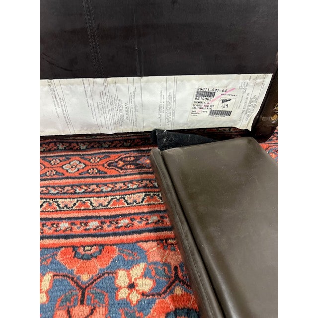 1980s California King Size Leather Bedframe For Sale - Image 10 of 12