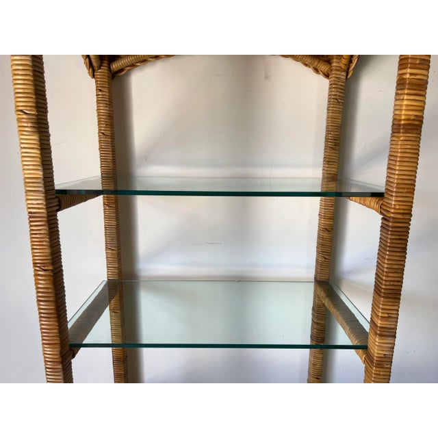 Bielecky Brothers Style - Boho Chic Rattan Wrapped Bookshelf For Sale In Miami - Image 6 of 13