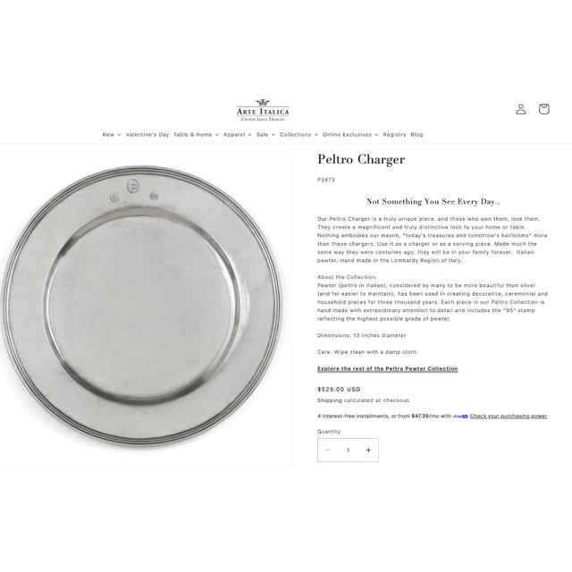 Silver Pewter Chargers- Arte Italica "Peltro" - Set of 8 For Sale - Image 8 of 8