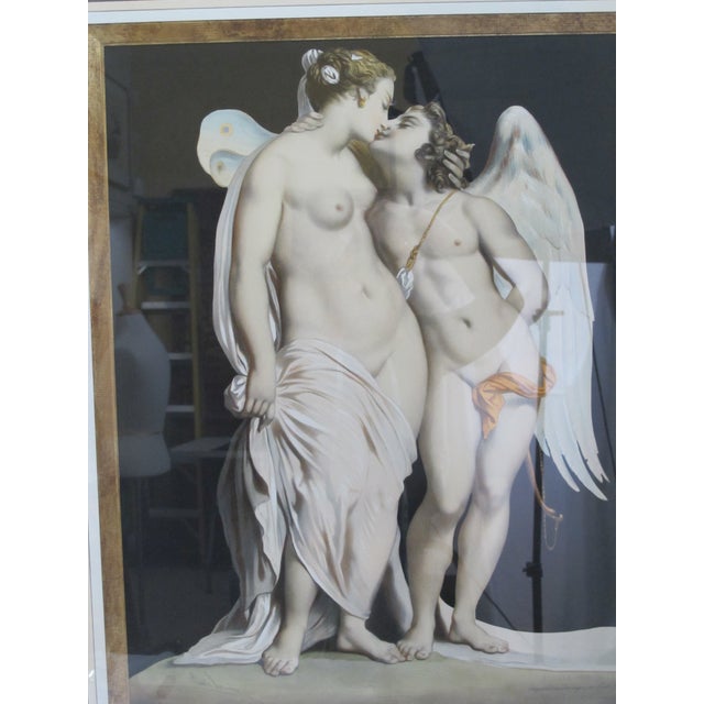 "Cupid And Psyche" After Achille Devéria (1800-1857)&nbsp; framed 19th century lithograph by Emile Lassalle (1811 - 1871)....