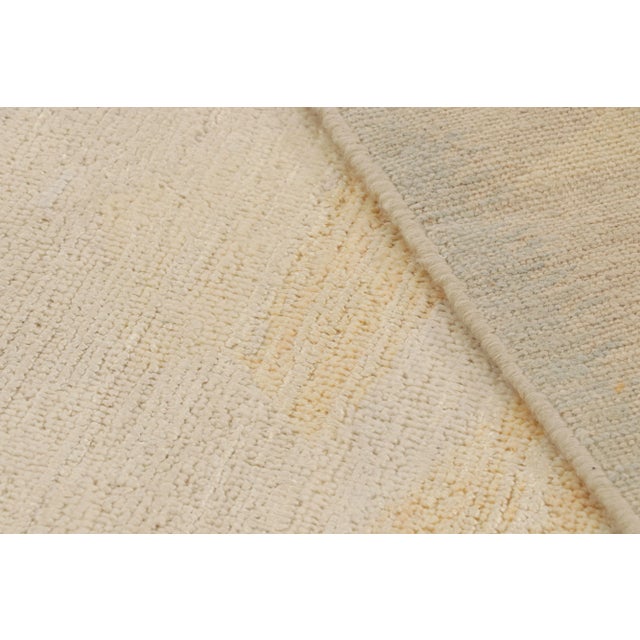 Textile Rug & Kilim’s Scandinavian Style Rug in Beige, Gold and Blue Geometric Patterns For Sale - Image 7 of 7