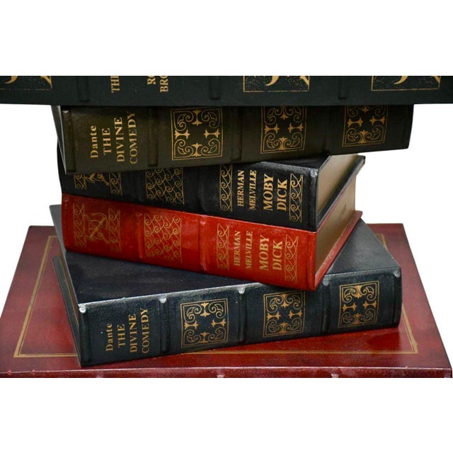 Stacked "Old Book Style" Side Table With Single Drawer For Sale - Image 4 of 9
