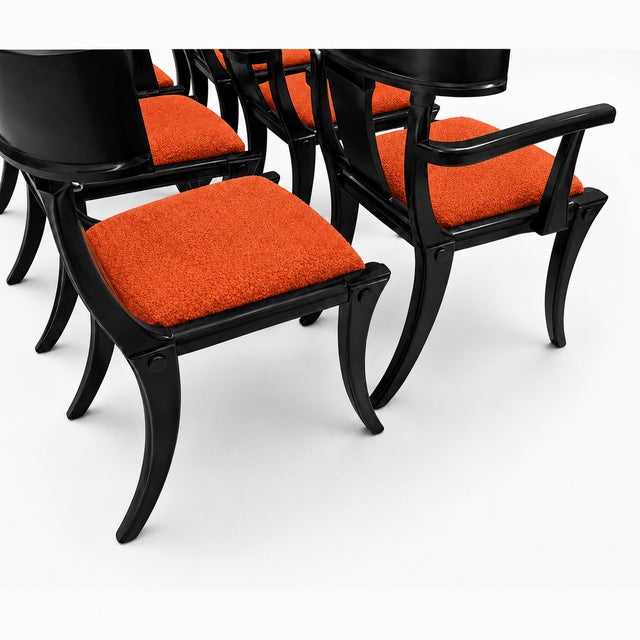 Modern Mid-Century Style Klismos Chairs - Set of 8 For Sale - Image 4 of 5