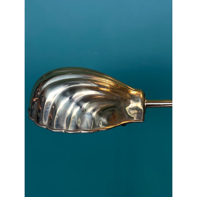 1970s Vintage Mid Century Modern Adjustable Height Clamp Shell Reading Floor Lamp For Sale - Image 5 of 9