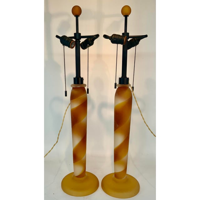 Donghia Pair of John Hutton, Donghia, Venetian Glass Lamps For Sale - Image 4 of 12