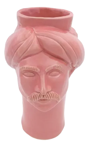 Solimano Medium Ceramic Head • Pink Trapani from Crita Ceramiche