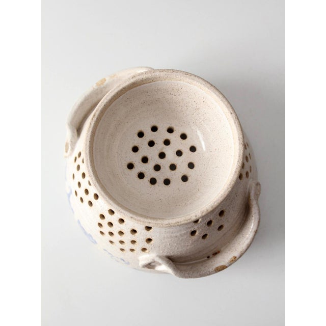 Vintage Handmade Studio Pottery Colander For Sale - Image 14 of 15