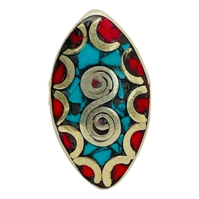 1950's Vintage Tribal Moroccan Eye Drop Ring For Sale