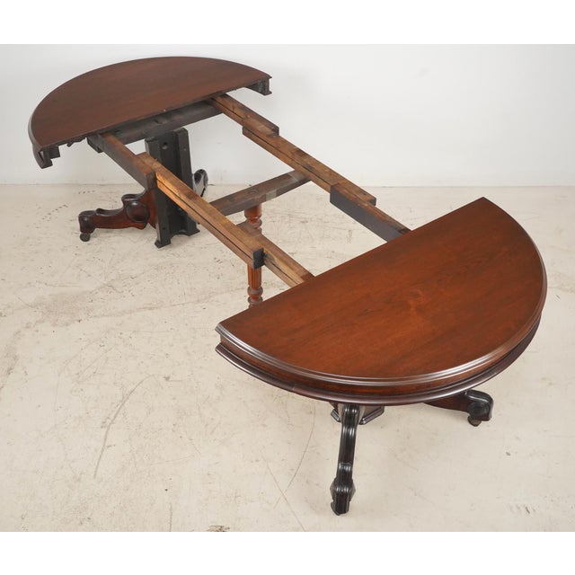 Late 19th Century 19th Century Victorian Style Expandable Walnut Dining Table For Sale - Image 5 of 13