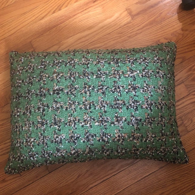 Contemporary Green, Beige & Black Bolster Pillow For Sale In New York - Image 6 of 6