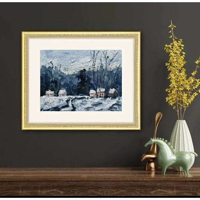 Modern Impressionist Winter Landscape Oil Painting For Sale - Image 12 of 12