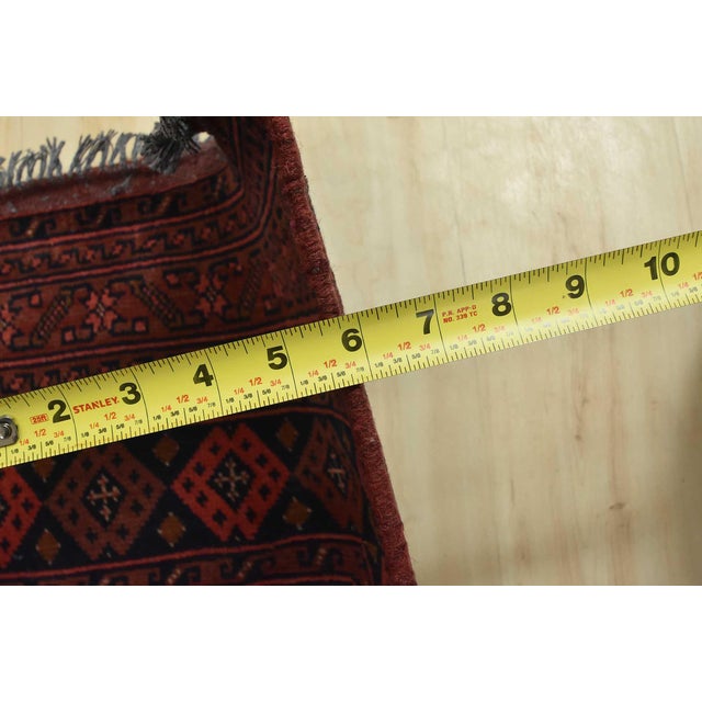 Turkmen Rug 9’11” X 12’11” Red Wool Tribal Hand-Knotted Oriental Carpet For Sale - Image 12 of 14