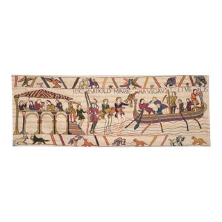 Bayeux - Harold Sails From Sussex Loom Woven Tapestry - 49 X 134 Cm (1'7" X 4'5") - Requires Rod Size 3 For Sale
