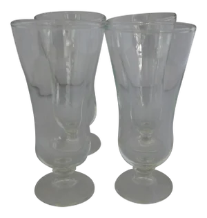 Mid-Century Parfait / Soda Clear Glasses - Set of 4