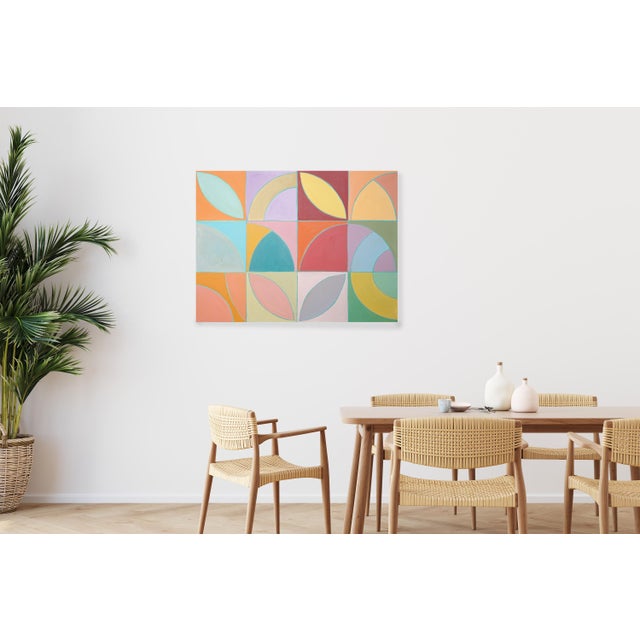 2026, Art Deco Motifs, Florida Flora, Bauhaus Painting on Canvas, Vivid Tones Palette, Mosaic by Natalia Roman For Sale In Miami - Image 6 of 8