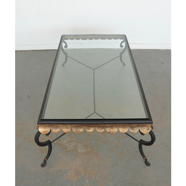 Vintage Minton-Spidell Scalloped Gilt & Iron Coffee Table For Sale - Image 12 of 12