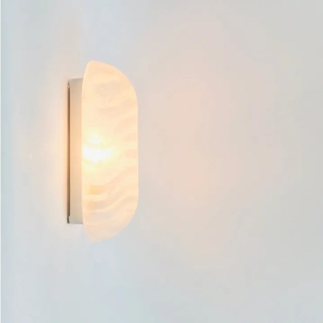 White 1 of 8 Modernist Striped Glass Wall Lamps/Sconces From Peill & Putzler, Germany, 1970s For Sale - Image 8 of 11