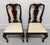 A pair of Queen Anne style dining side chairs by Henkel Harris of Winchester, Virginia, USA. Solid mahogany, carved crest...