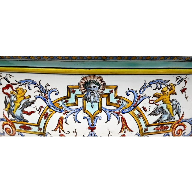 Gien Earthenware Planter in Renaissance Style, Early 20th Century For Sale - Image 12 of 18