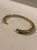 Tribal 1980s Celery Green Snakeskin Gold Bangle Bracelet For Sale - Image 3 of 6
