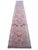 Pink 1970s Hand-Knotted Turkish Runner Rug Tribal Narrow Long Runner - Sun Faded Shaved Pile - 2′2″ × 13′ For Sale - Image 8 of 13