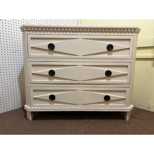 Wood Marquise 3-Drawer Cream Dresser For Sale - Image 7 of 8