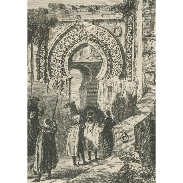 Alphonse Boilly, Ceuta from the Sea and Citadel Gate of Tangier, Morocco, 1859, Engraving For Sale - Image 4 of 9