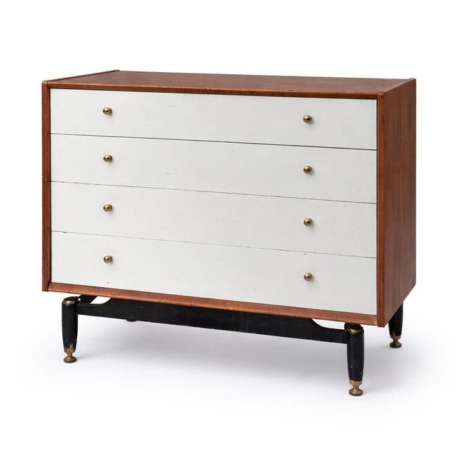 Mid-Century Librenza Chest of Drawers in Teak and White with Brass Handles from E. Gomme, 1960s For Sale - Image 9 of 9
