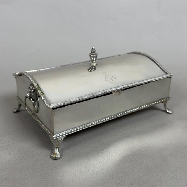 Antique Inkwell Writing Desk in Silver Plated Metal from Leoni W.T. & Co For Sale - Image 14 of 14