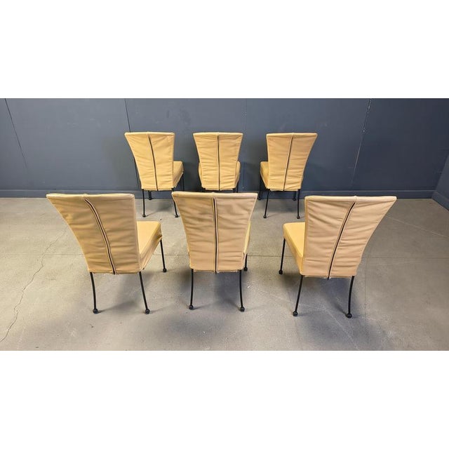 1980s Vintage Leather Dining Chairs in the style of Gerard Van Den Berg, 1980s, Set of 6 For Sale - Image 5 of 12
